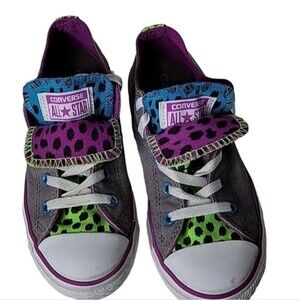 Gray Converse all star double tongue sneaker shoes  Size 3 kids